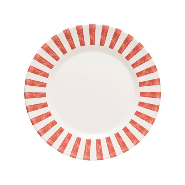 Prato Raso Aquarelle Listras Vermelho