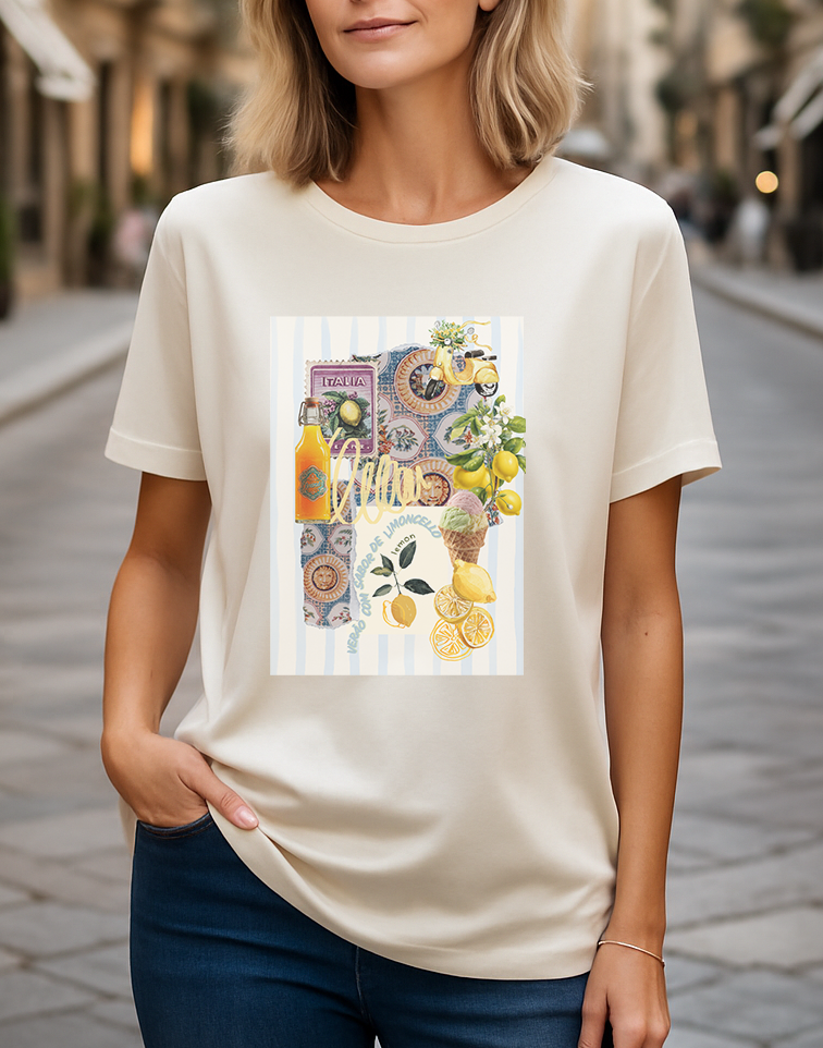 Camiseta Verão com Sabor de Limoncello 100% Algodão