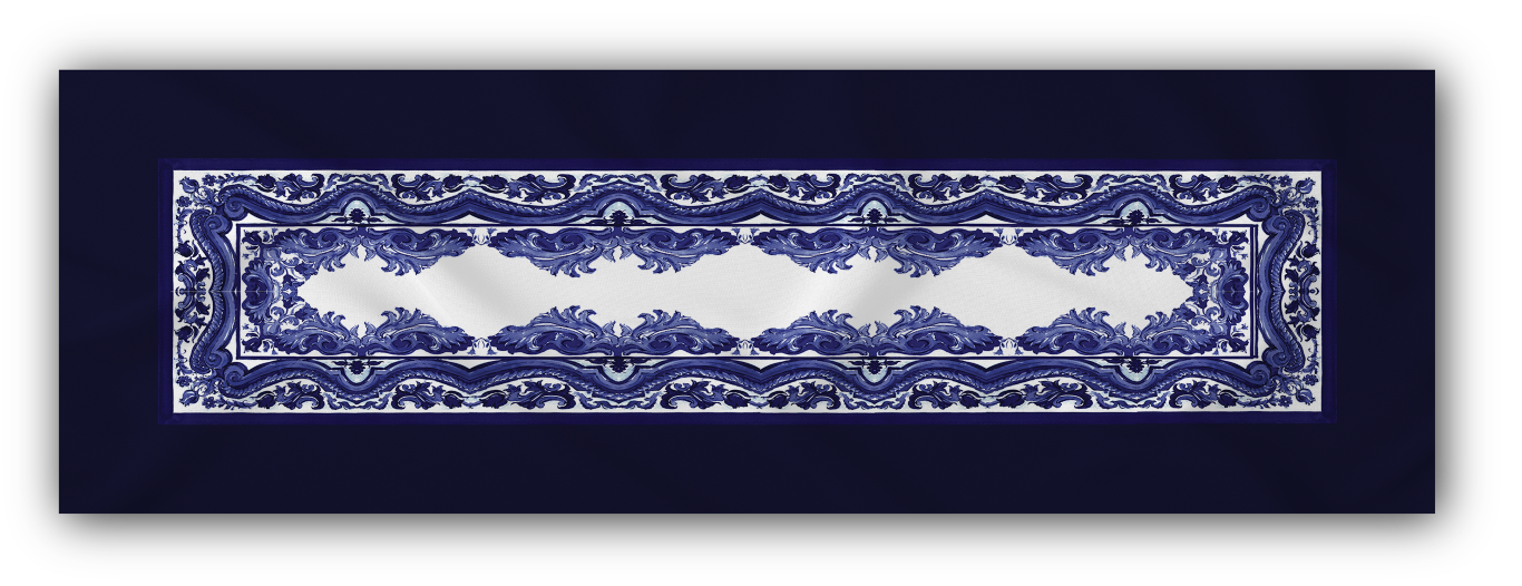 Trilho de Mesa Coleção Blue White