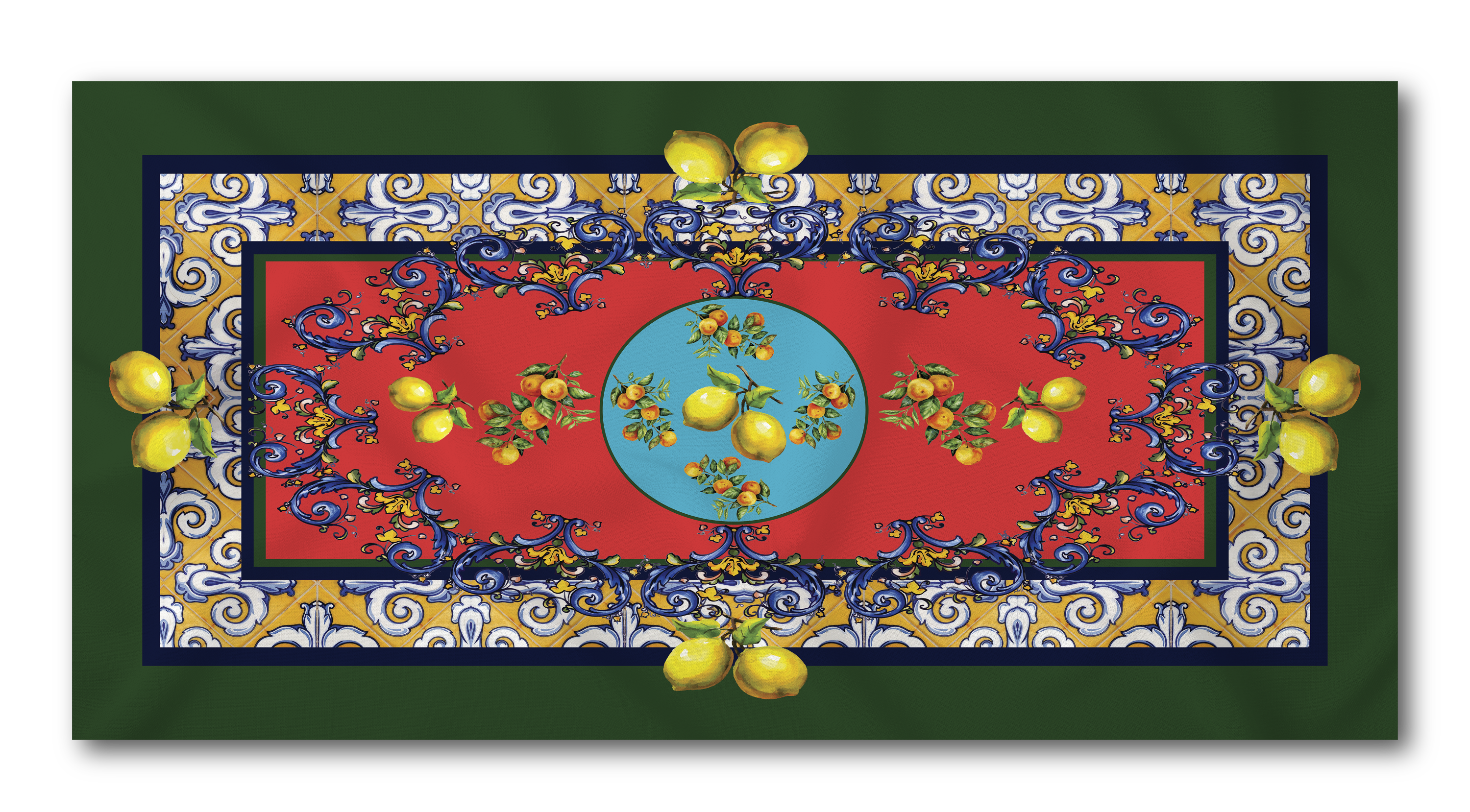 Toalha de Mesa Retangular Em Linho Sint. 10 lugares (3,45x1,61) Coleção Portuguesa