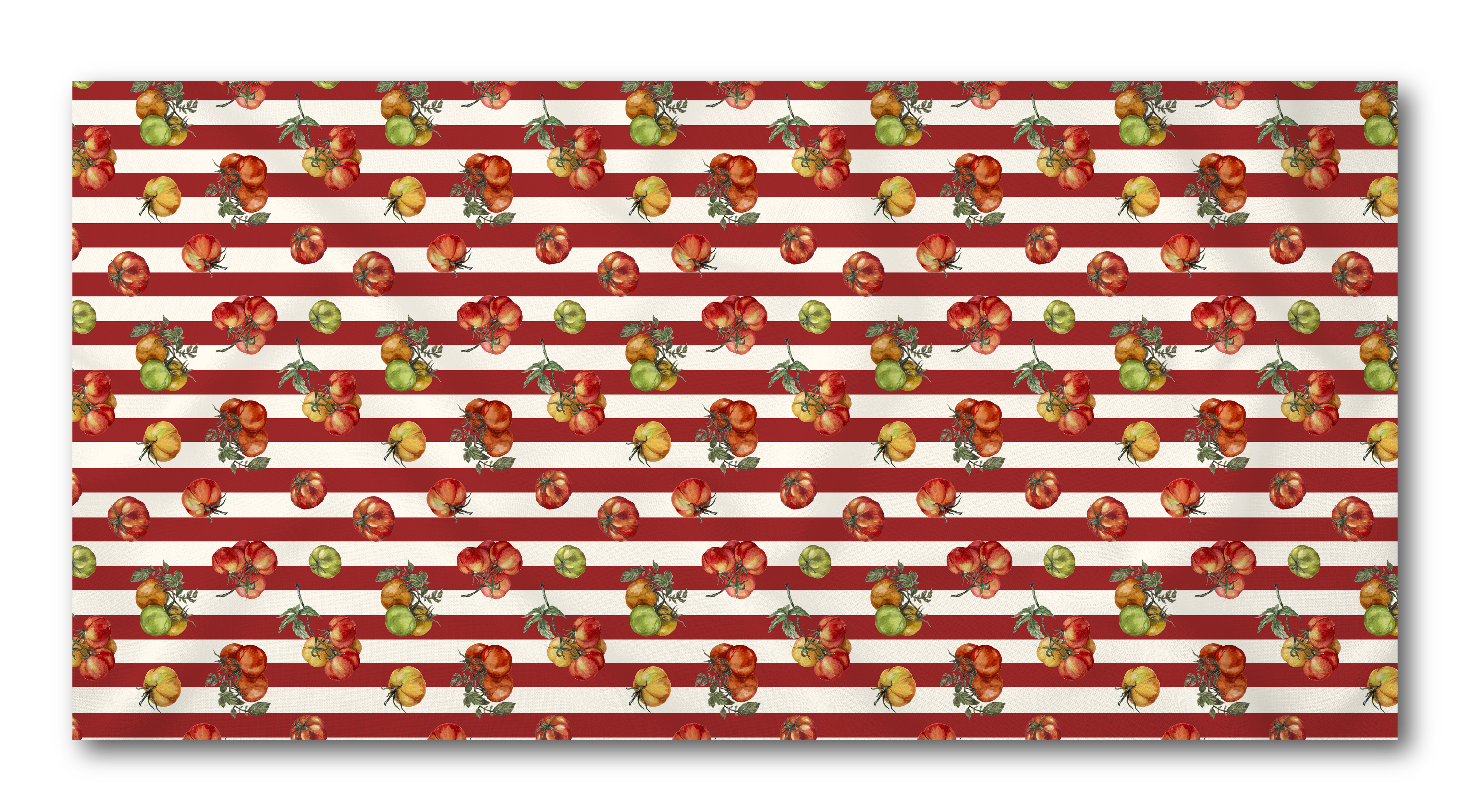 Toalha de Mesa Retangular Em Sarja 8 lugares (3,12x1,61) Coleção Pomodoro Listras Vermelhas