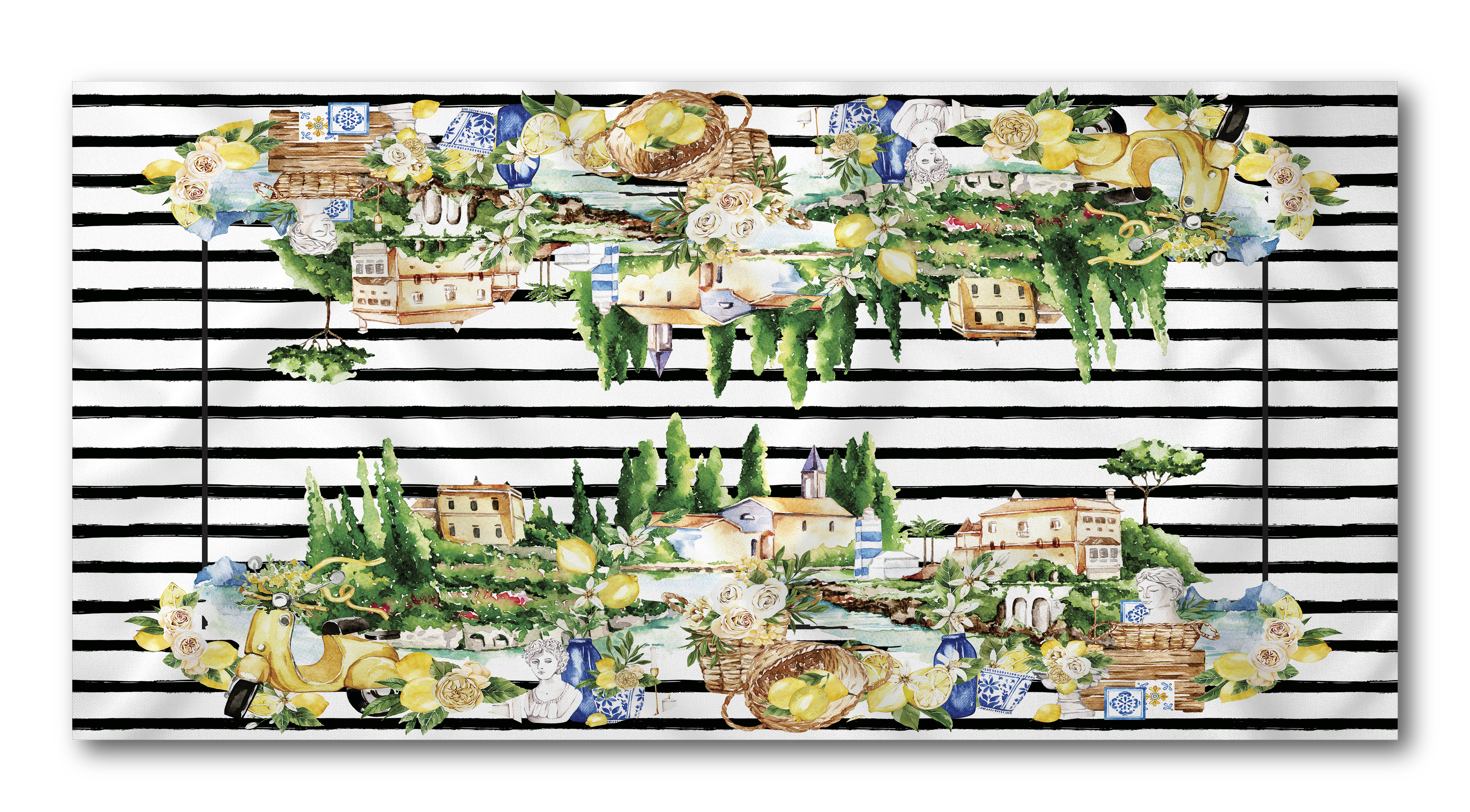 Toalha de Mesa Retangular Em Linho Sint. 10 lugares (3,42x1,64) Coleção Sicília