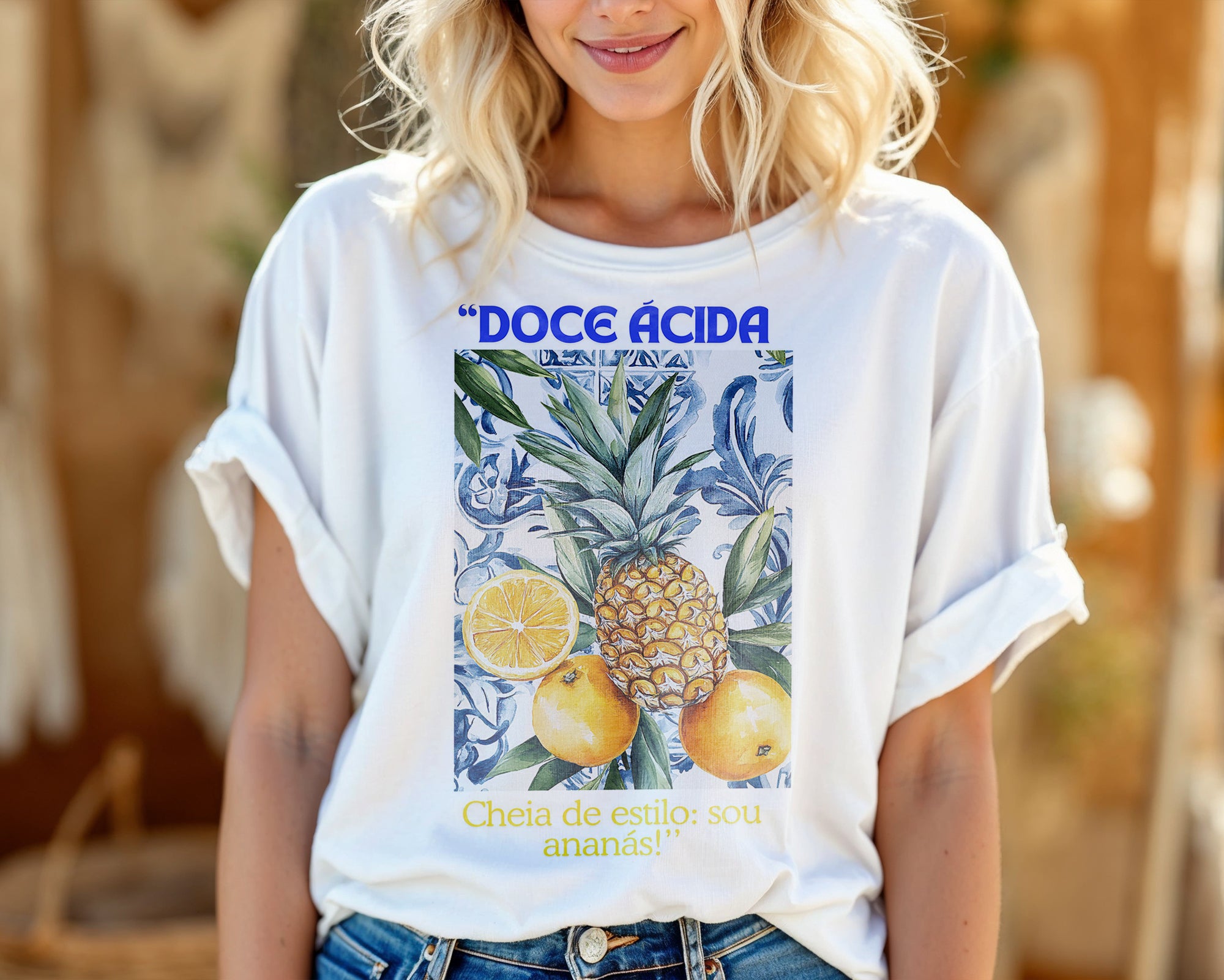 Camiseta Abacaxi 100% Algodão