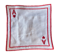 Guardanapinho Bordado Cartas Vermelho 6 peças